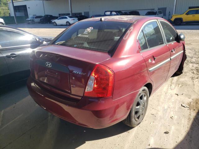 KMHCM46C09U322133 - 2009 HYUNDAI ACCENT GLS BURGUNDY photo 4