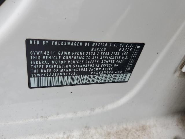 3VW2K7AJ8FM311231 - 2015 VOLKSWAGEN JETTA BASE Ağ foto 12