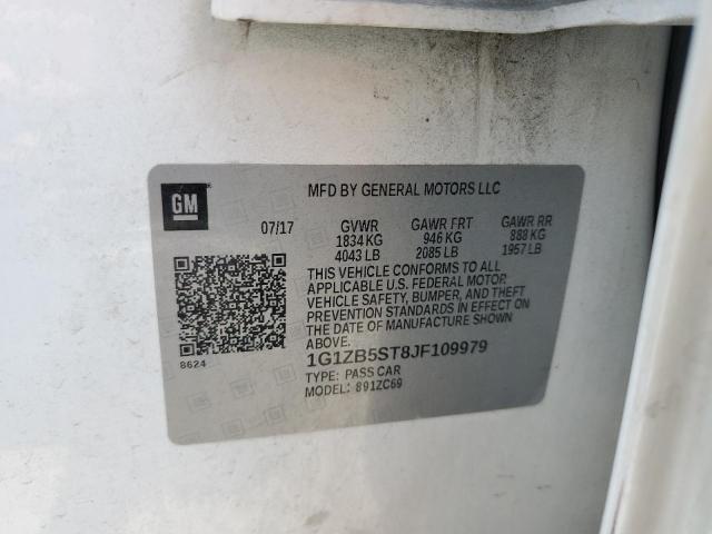 1G1ZB5ST8JF109979 - 2018 CHEVROLET MALIBU LS Beyaz fotoğraf 12