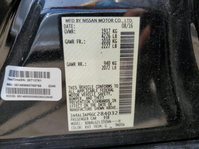 1N4AL3AP6GC284032 - 2016 NISSAN ALTIMA 2.5 BLACK photo 12