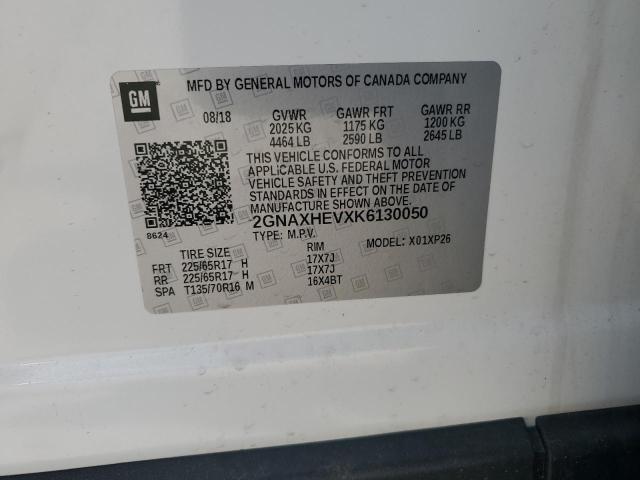 2GNAXHEVXK6130050 - 2019 CHEVROLET EQUINOX LS WHITE photo 12