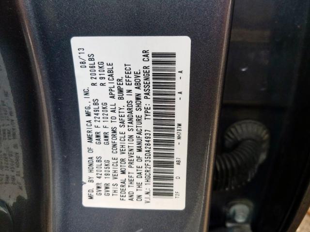 1HGCR2F35DA284937 - 2013 HONDA ACCORD LX  photo 10