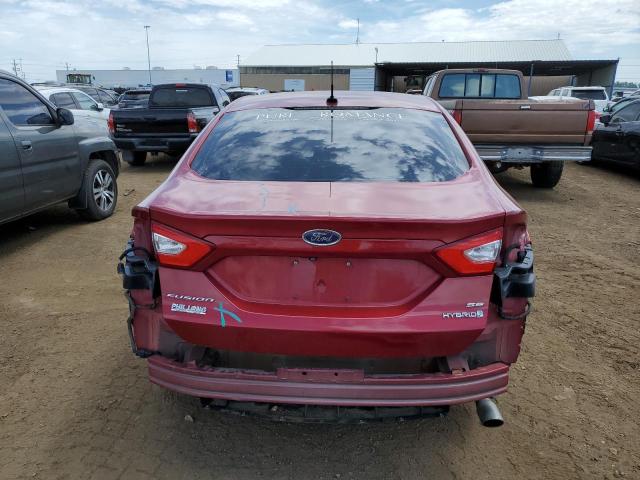 3FA6P0LU1ER298592 - 2014 FORD FUSION SE HYBRID RED photo 6