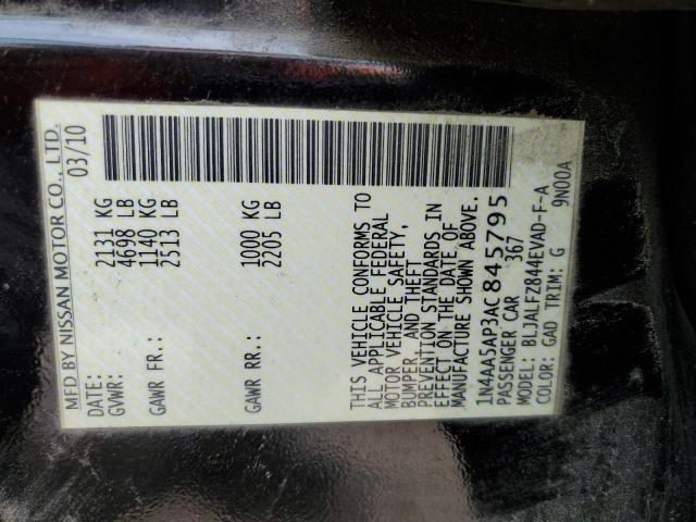 1N4AA5AP3AC845795 - 2010 NISSAN MAXIMA S PURPLE photo 12