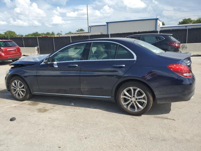 55SWF4KB6GU103089 - 2016 MERCEDES-BENZ C 300 4MATIC BLUE photo 2