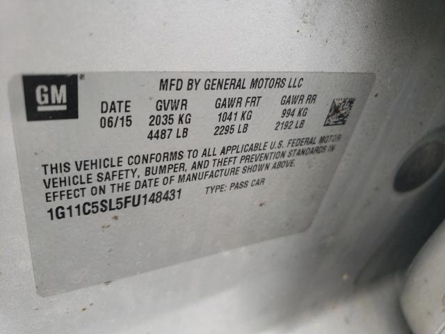 1G11C5SL5FU148431 - 2015 CHEVROLET MALIBU 1LT SILVER photo 12
