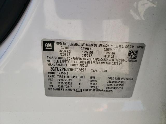 3GTU2PEJ2HG202691 - 2017 GMC SIERRA K1500 DENALI WHITE photo 12