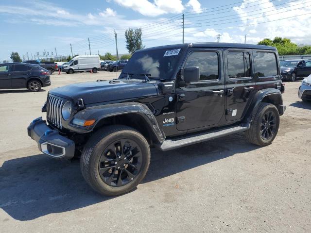 1C4JJXP62NW278259 - 2022 JEEP WRANGLER U SAHARA 4XE BLACK photo 1