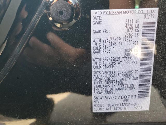 5N1AT2MV7KC760761 - 2019 NISSAN ROGUE S 黑色 照片 14