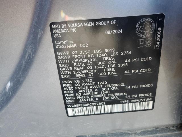 1V29SPE80RC022602 - 2024 VOLKSWAGEN ID.4 PRO S Blanc photo 12