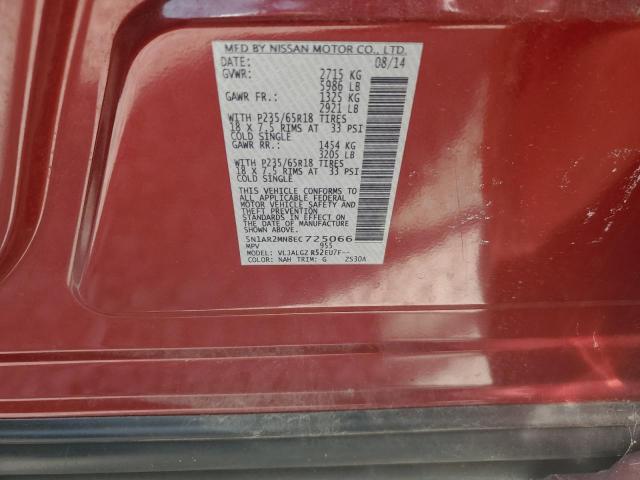 5N1AR2MN8EC725066 - 2014 NISSAN PATHFINDER S RED photo 13