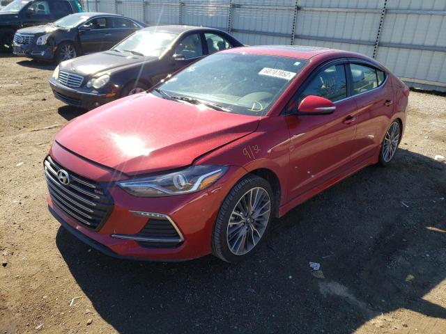 KMHD04LB6HU333678 - 2017 HYUNDAI ELANTRA SPORT RED photo 2