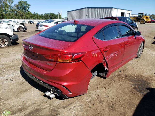 KMHD04LB6HU333678 - 2017 HYUNDAI ELANTRA SPORT RED photo 4