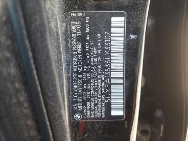 5UXFA13536LY33107 - 2006 BMW X5 3.0I BLACK photo 10
