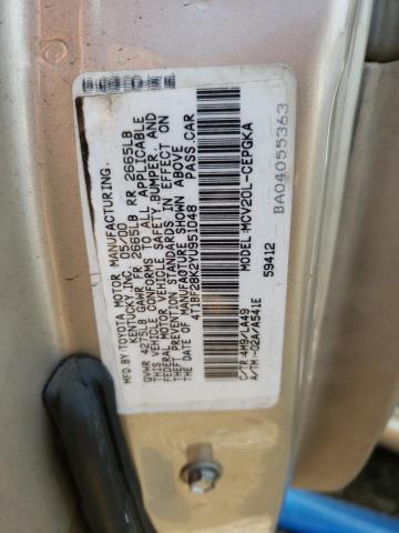 4T1BF28K2YU951048 - 2000 TOYOTA CAMRY LE TAN photo 12