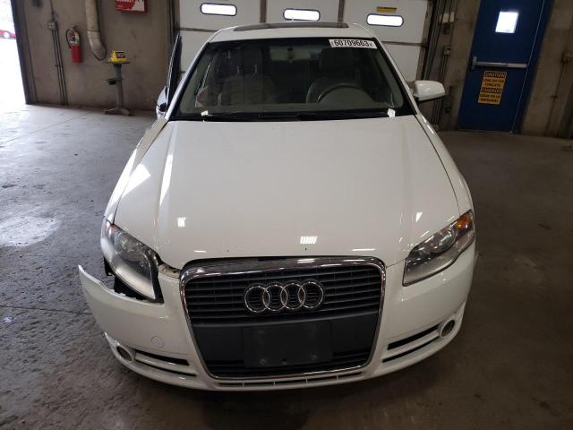 WAUAF78E27A015645 - 2007 AUDI A4 2 WHITE photo 5