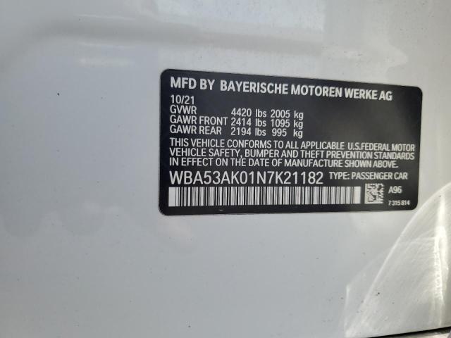 WBA53AK01N7K21182 - 2022 BMW 228I Biały zdjęcie 12