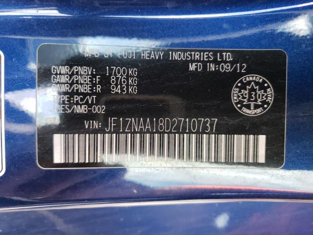 JF1ZNAA18D2710737 - 2013 TOYOTA SCION FR-S ლურჯი ფოტო 12