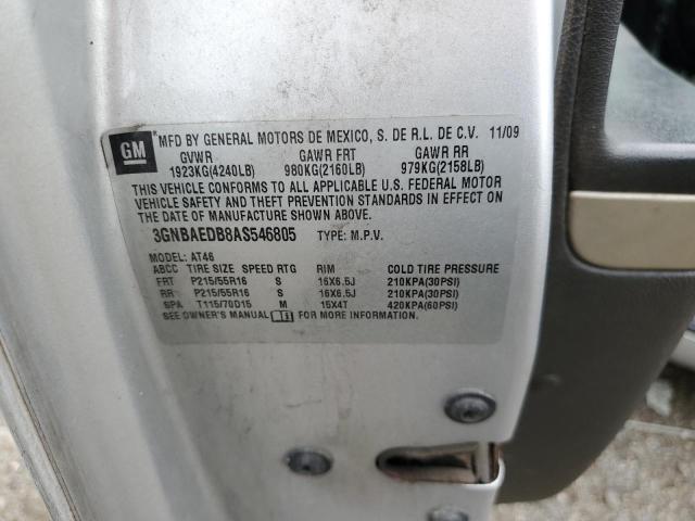 3GNBAEDB8AS546805 - 2010 CHEVROLET HHR LS 银色 照片 12