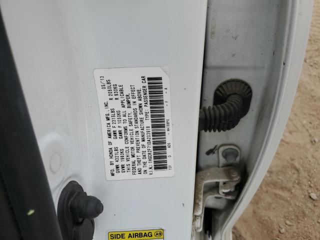 1HGCR2F71DA203919 - 2013 HONDA ACCORD EX WHITE photo 12