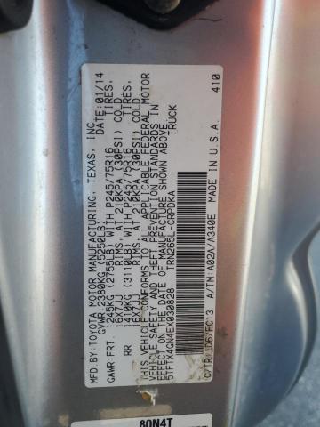 5TFTX4GN4EX030828 - 2014 TOYOTA TACOMA PRERUNNER ACCESS CAB SILVER photo 13