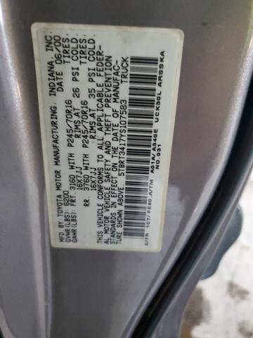 5TBRT3417YS107583 - 2000 TOYOTA TUNDRA ACCESS CAB 银色 照片 12