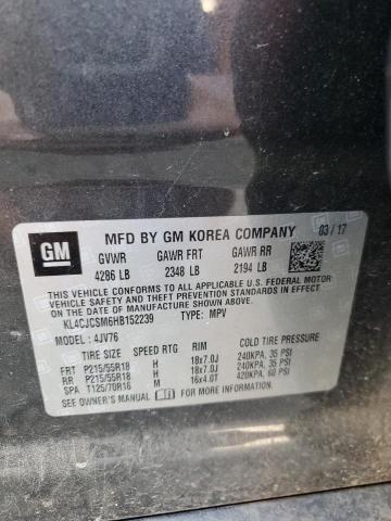 KL4CJCSM6HB152239 - 2017 BUICK ENCORE ESSENCE CHARCOAL photo 13