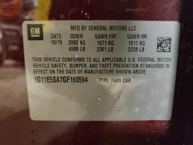 1G11E5SA7GF160594 - 2016 CHEVROLET MALIBU LIM LTZ BURGUNDY photo 12