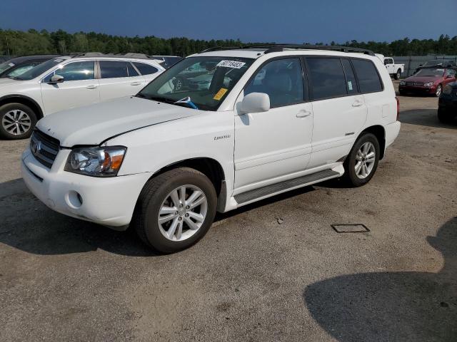 JTEDW21A360009573 - 2006 TOYOTA HIGHLANDER HYBRID WHITE photo 1