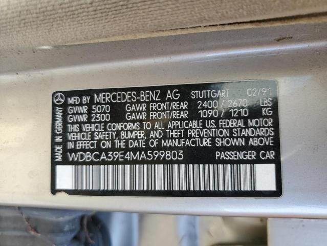 WDBCA39E4MA599803 - 1991 MERCEDES-BENZ 560 SEL BEIGE photo 12