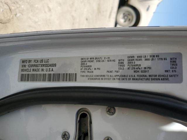 1C6RR6GTXMS534009 - 2021 RAM 1500 CLASS SLT Жасыл фото 13