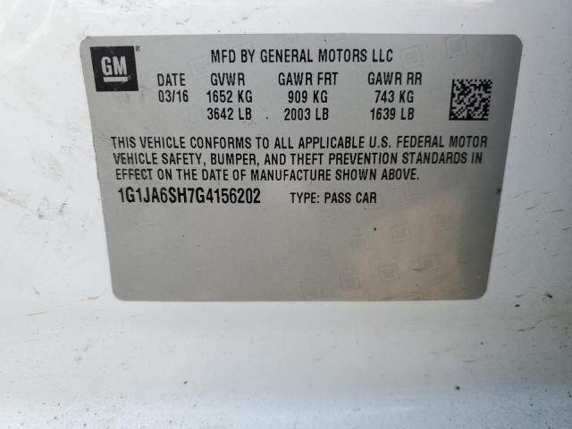 1G1JA6SH7G4156202 - 2016 CHEVROLET SONIC LS 白色 照片 12