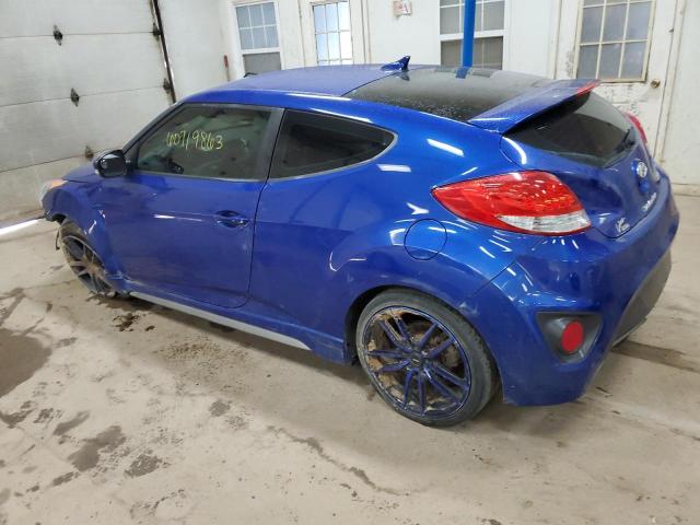 KMHTC6AE6DU175705 - 2013 HYUNDAI VELOSTER TURBO BLUE photo 2