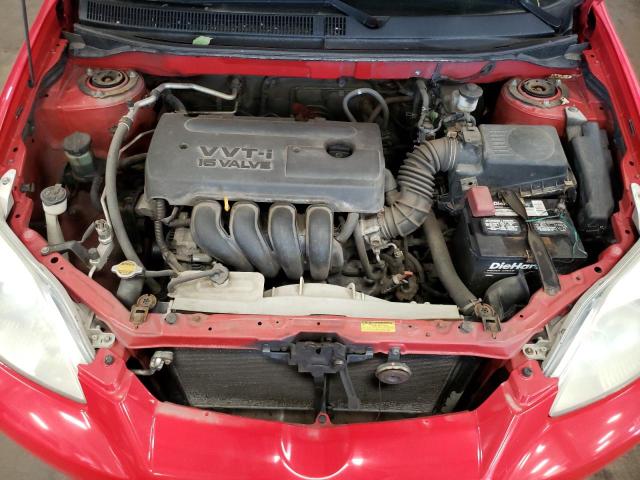 2T1KR32E45C343545 - 2005 TOYOTA COROLLA MA XR RED photo 11