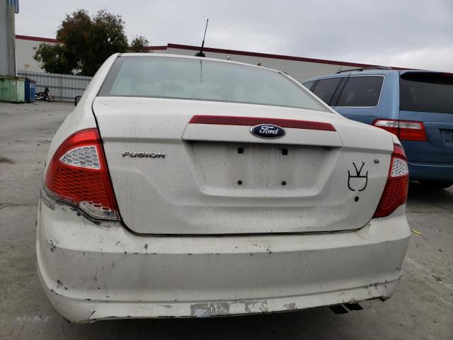 3FAHP0GA8AR283929 - 2010 FORD FUSION S WHITE photo 6