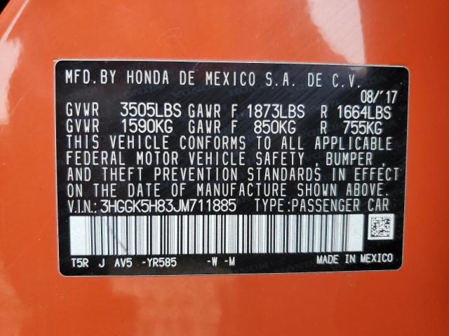 3HGGK5H83JM711885 - 2018 HONDA FIT EX ORANGE photo 13