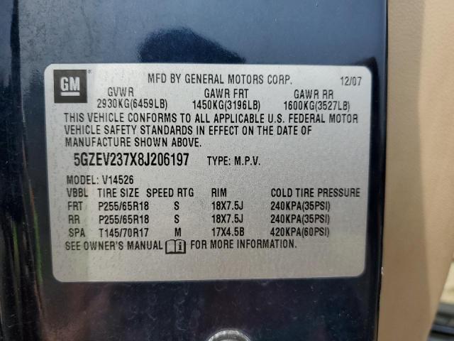 5GZEV237X8J206197 - 2008 SATURN OUTLOOK XR BLUE photo 13