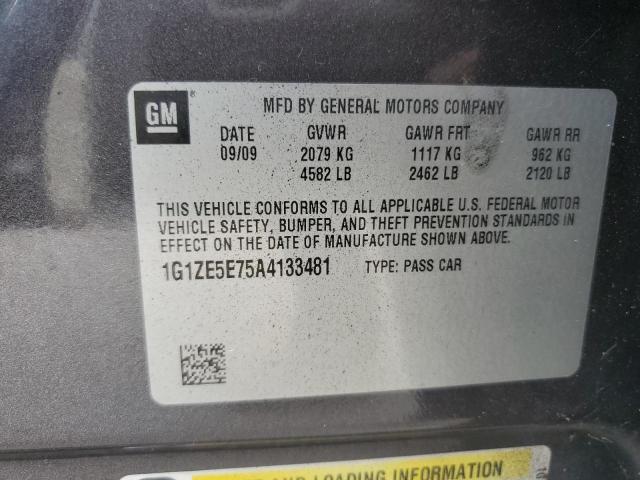 1G1ZE5E75A4133481 - 2010 CHEVROLET MALIBU LTZ ნაცრისფერი ფოტო 12