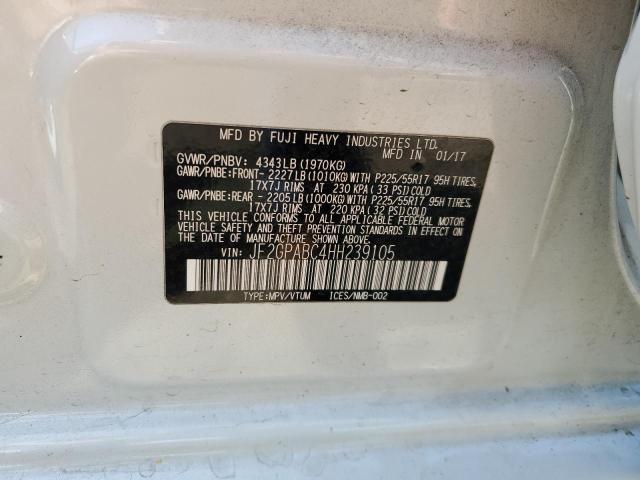 JF2GPABC4HH239105 - 2017 SUBARU CROSSTREK PREMIUM WHITE photo 12