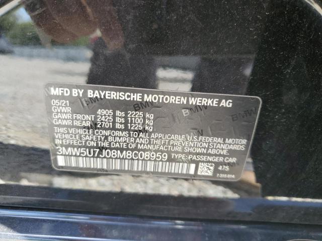 3MW5U7J08M8C08959 - 2021 BMW M340I BLACK photo 12