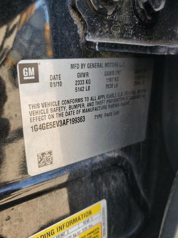 1G4GE5EV3AF199363 - 2010 BUICK LACROSSE CXS 黑色 照片 12