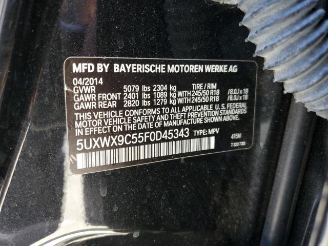 5UXWX9C55F0D45343 - 2015 BMW X3 XDRIVE28I BLACK photo 13