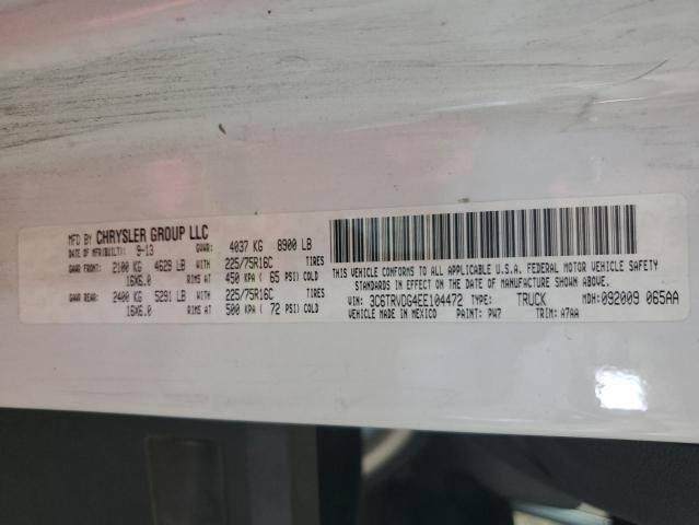 3C6TRVDG4EE104472 - 2014 RAM PROMASTER 2500 HIGH WHITE photo 12