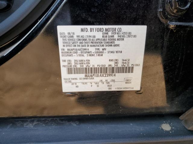 MAJ6P1UL4JC239914 - 2018 FORD ECOSPORT SE Negro foto 12