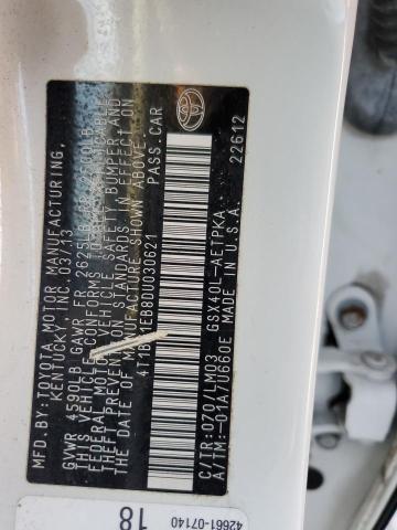 4T1BK1EB8DU030621 - 2013 TOYOTA AVALON BASE 白色 照片 12