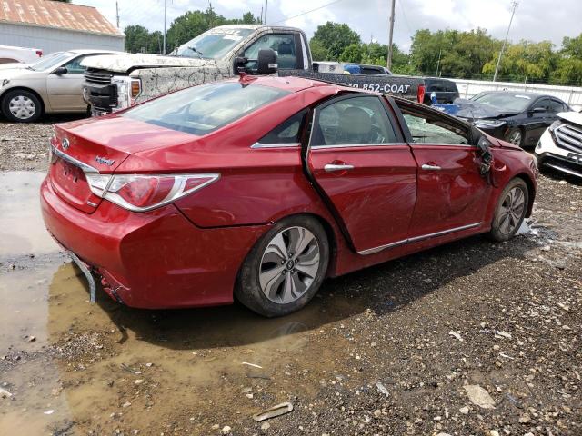 KMHEC4A48DA083341 - 2013 HYUNDAI SONATA HYBRID RED photo 3