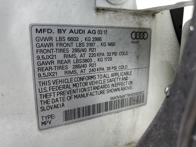 WA1VAAF78HD052522 - 2017 AUDI Q7 PRESTIGE WHITE photo 13