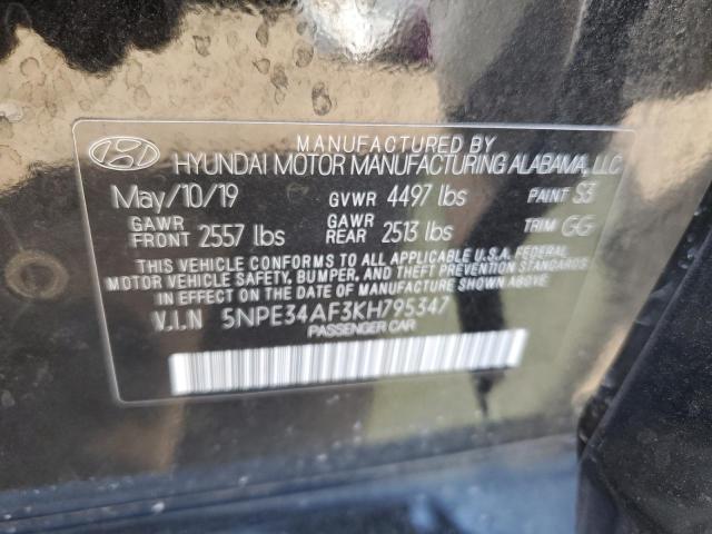 5NPE34AF3KH795347 - 2019 HYUNDAI SONATA LIMITED BLACK photo 12