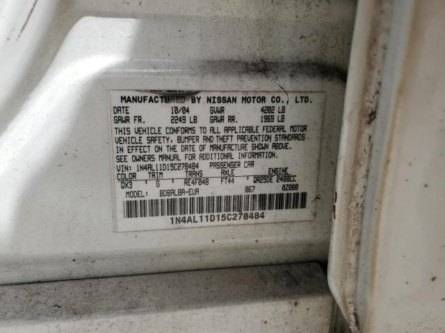 1N4AL11D15C278484 - 2005 NISSAN ALTIMA 2.5 S WHITE photo 13