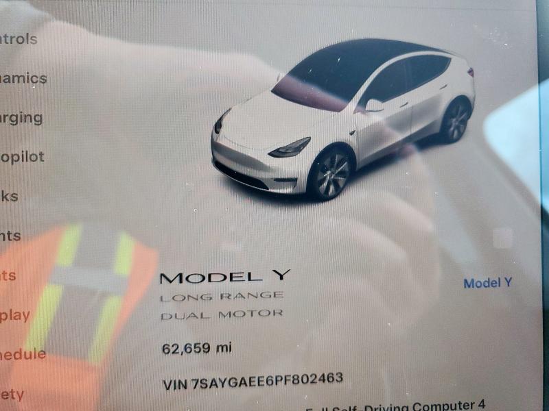 7SAYGAEE6PF802463 - 2023 TESLA MODEL Y WHITE photo 9
